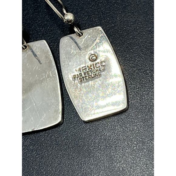 Far Fetched Vintage Southwestern Sterling Silver Two Tone Gecko Dangle Earrings - Picture 9 of 10